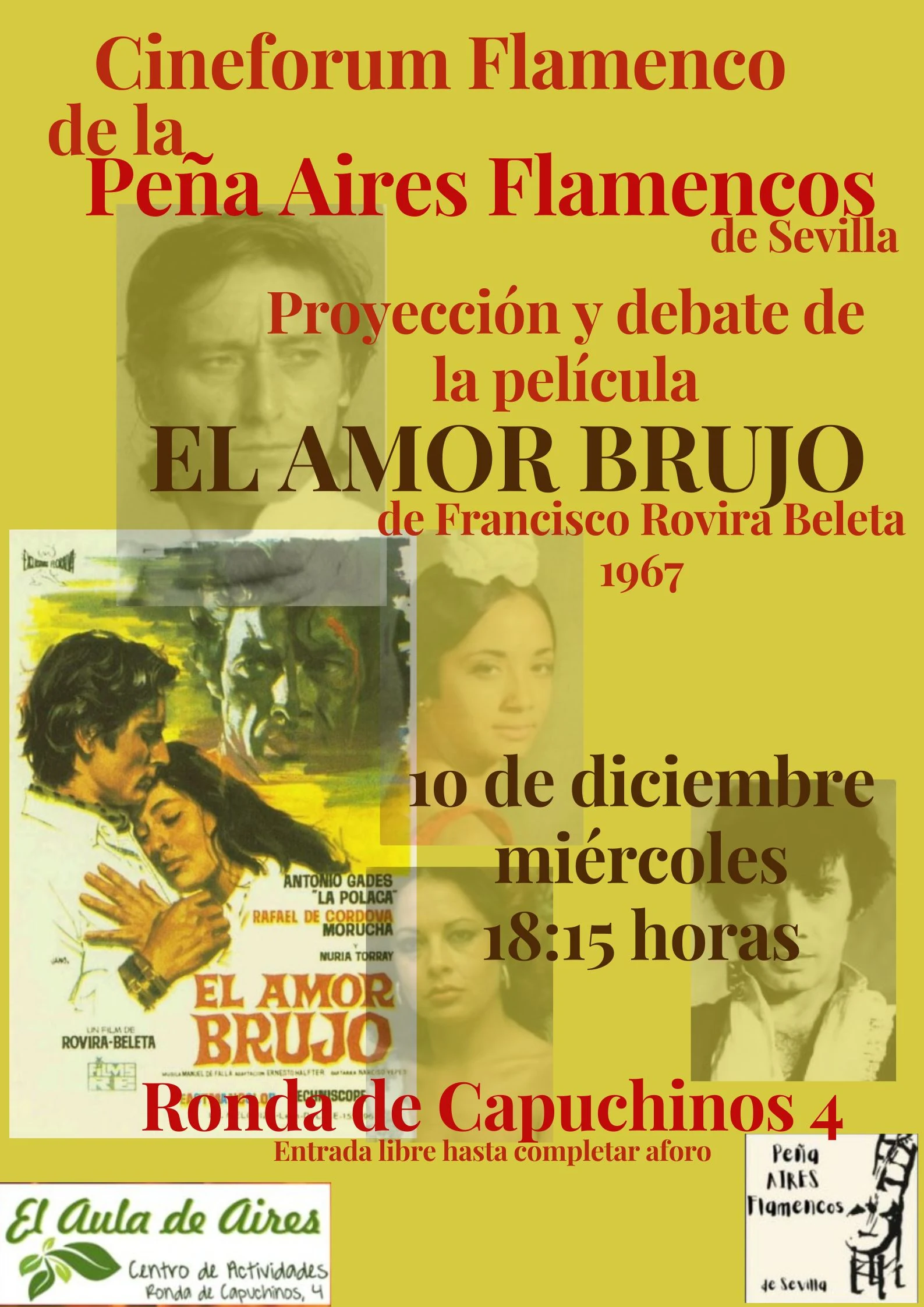 Cartel Amor Brujo Aires Flamencos de Sevilla